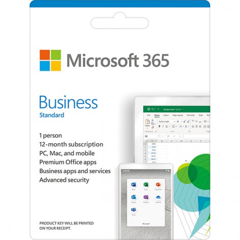 Phần mềm Microsoft M365 Business Standard Retail English APAC EM Subscr 1YR Medialess P8-KLQ-00649
