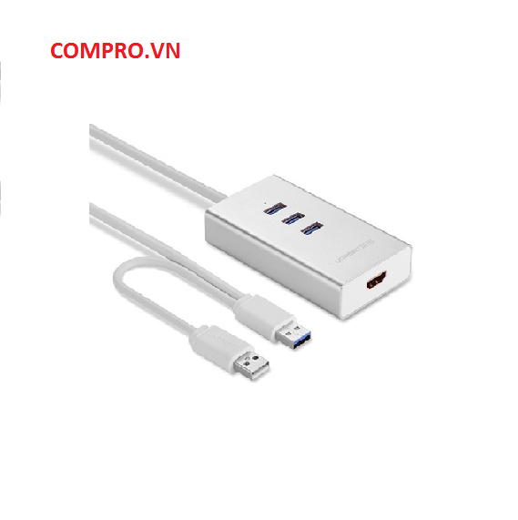 Cáp USB 3.0 to HDMI và 3 cổng USB 3.0  Ugreen UG40257