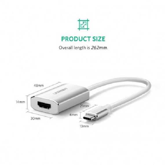 Cáp USB Type-C to HDMI Ugreen 40865 hỗ trợ 4Kx2K cao cấp 2