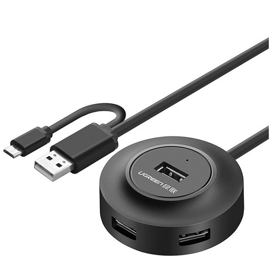 Bộ chia 4 cổng USB 2.0 Ugreen 20278 hỗ trợ OTG (màu đen) 1