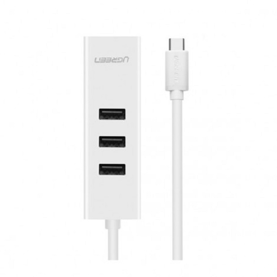 Bộ chia USB Type C sang Hub USB 2.0 3 Cổng và 1 cổng Lan Ugreen 20792