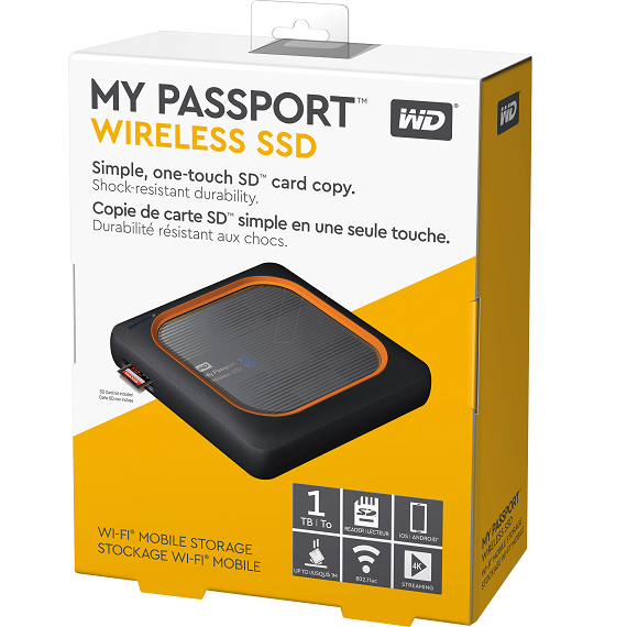 Ổ cứng di động SSD 1TB Western Digital My Passport Wireless WDBAMJ0010BGY usb 3.0 3