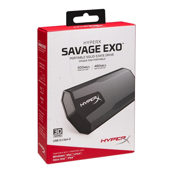 Ổ cứng di động External SSD Kingston HyperX Savage EXO 960GB 3D-NAND SHSX100/960G usb 3.1 type C 1