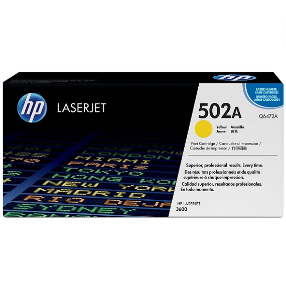 Mực in HP 502A (Q6472A) màu vàng dùng cho máy in laser màu HP CLJ 3600