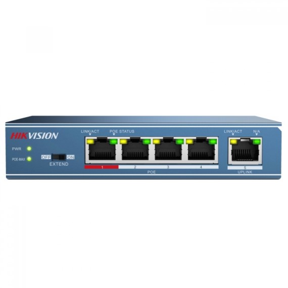 4-port 100Mbps Unmanaged PoE Switch HIKVISION DS-3E0105P-E 1