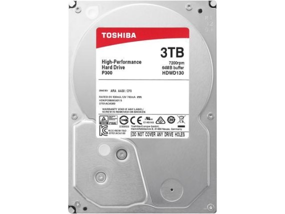 Ổ cứng HDD Toshiba P300 3.5″ 3TB SATA 7200RPM 64MB (HDWD130UZSVA) 1