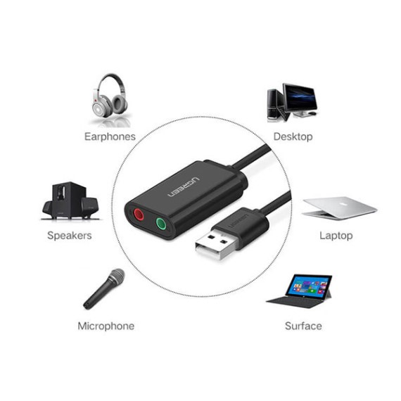 USB Sound Card - USB 2.0 ra Loa Ugreen 40964 1