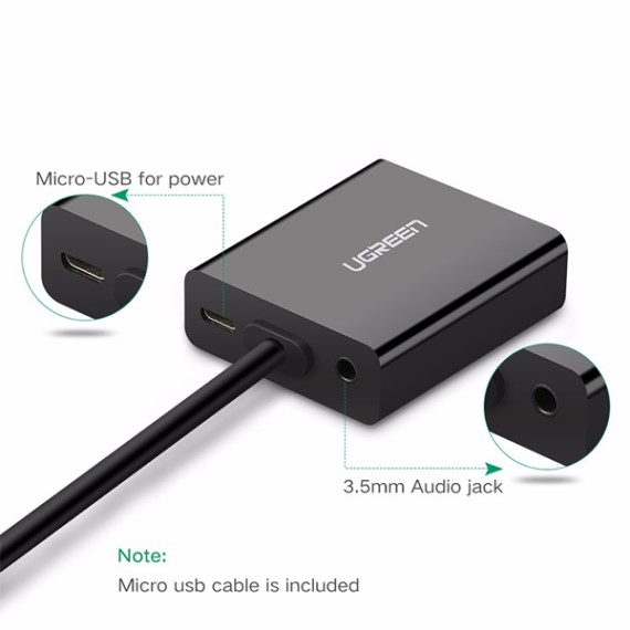 Cable Mini HDMI -> VGA Ugreen (40270) 1