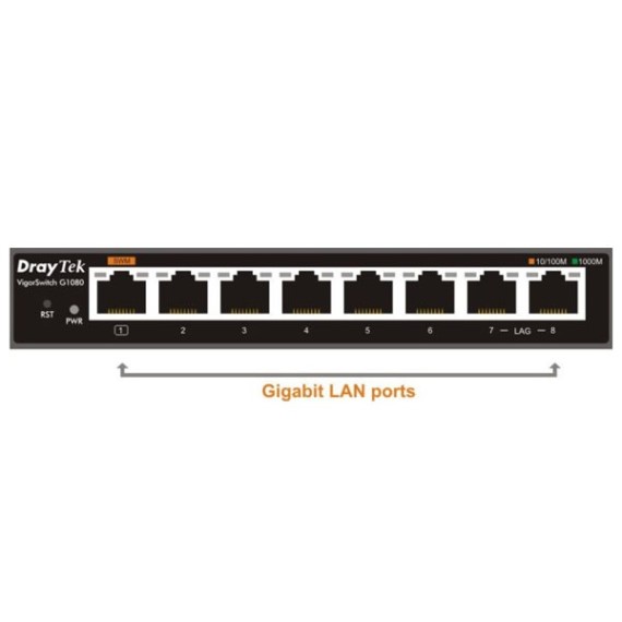 Switch DrayTek VigorSwitch G1080 8 port Gigabit Smart switch 1