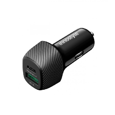 Sạc nhanh xe hơi Innostyle Poweron Speed 2 cổng PD/QC3.0 38W IC38- 2PDBLK