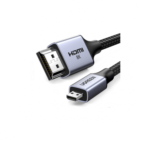 Cáp chuyển đổi Micro HDMI to HDMI 2.1 dài 2m Ugreen 15517, hỗ trợ 8K60Hz 4K120Hz 48Gbps, Dynamic HDR, eARC