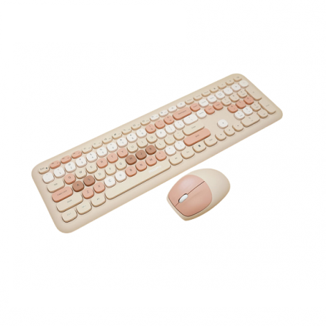 Combo Bàn phím + Chuột Không dây MOFII 666 màu Mik Tea