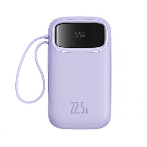 Sạc dự phòng Baseus Qpow2 Dual-Cable 10000mAh 22.5W Nebula Purple LVA025-1V-22 (P10055003513-00)