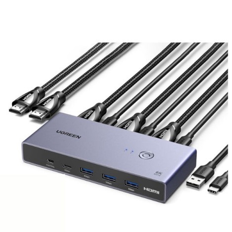 Bộ chuyển đổi KVM 2 cổng HDMI 2.1 Ugreen 25961