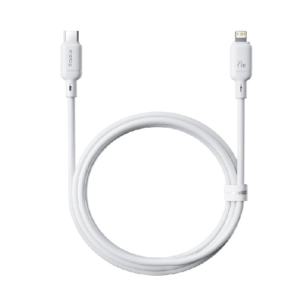 Cáp sạc nhanh Type-C to Lightning OS-Baseus Silky Series Fast Charging 20W dài 1m Moon White P10377700213-00