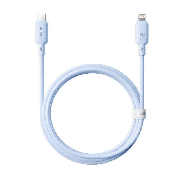 Cáp sạc nhanh Type-C to Lightning OS-Baseus Silky Series Fast Charging 20W dài 1m Galaxy Blue P10377700313-00