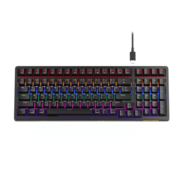 Bàn phím cơ có dây Newmen GM328 Hotswap Black Red Switch