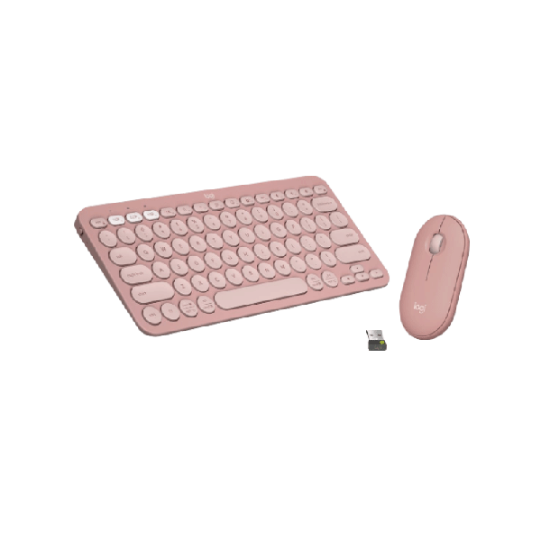 Combo Bàn phím và chuột Logitech PEBBLE 2 màu Rose (920-012189)