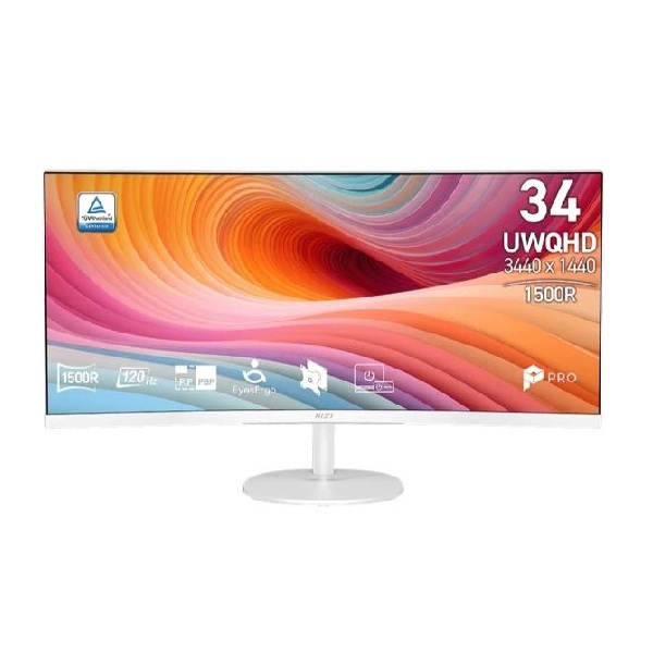 Màn hình LCD MSI PRO MP341CQW E12 (34 inch/ 3440 x 1440/ 300 cd/m2/ 1ms/ 120Hz/ 2W x 2 Speakers/ Curved)