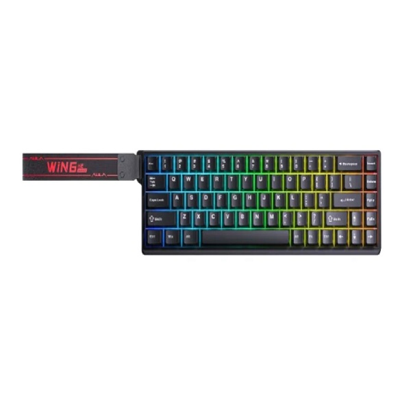 Bàn phím cơ Gaming có dây AULA WIN68HE Gray Wood magnetic switch - Rapid trigger (Đen)