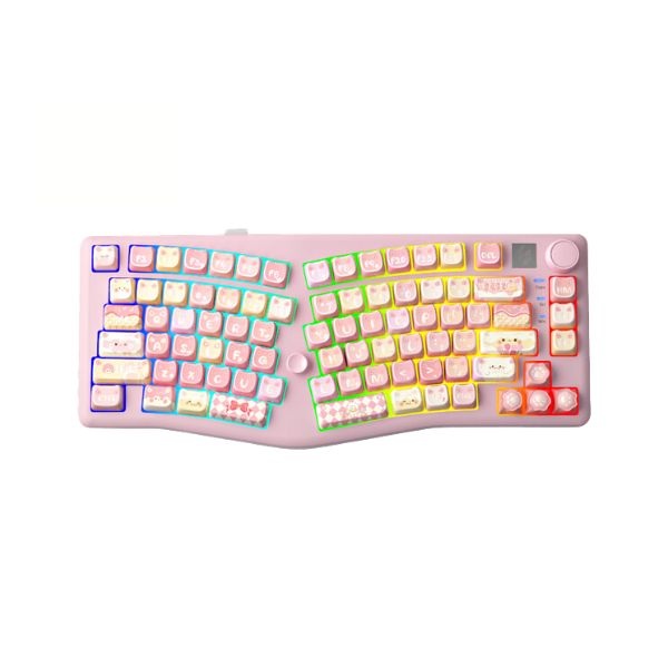 Bàn phím cơ không dây 3 Mode LEOBOG ALICE A75 (Moon Cat hồng/ Ramboo Switch)