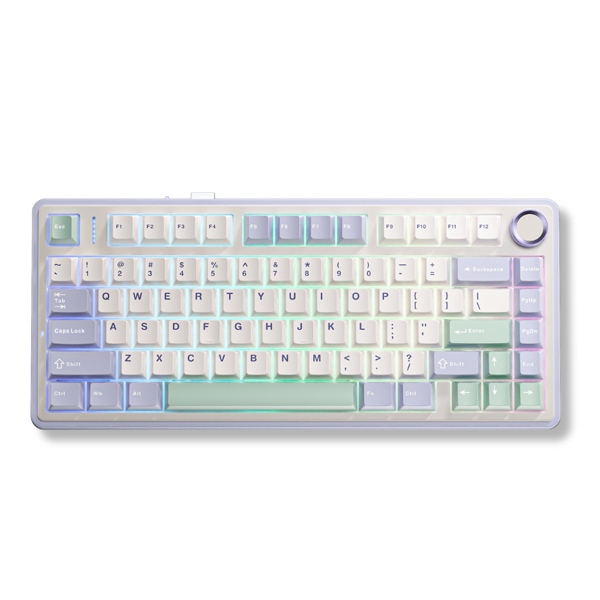 Bàn phím Gaming 3 Mode AULA F75 Ice Green, Tím nhạt, Be, Xanh lá, Reaper switch