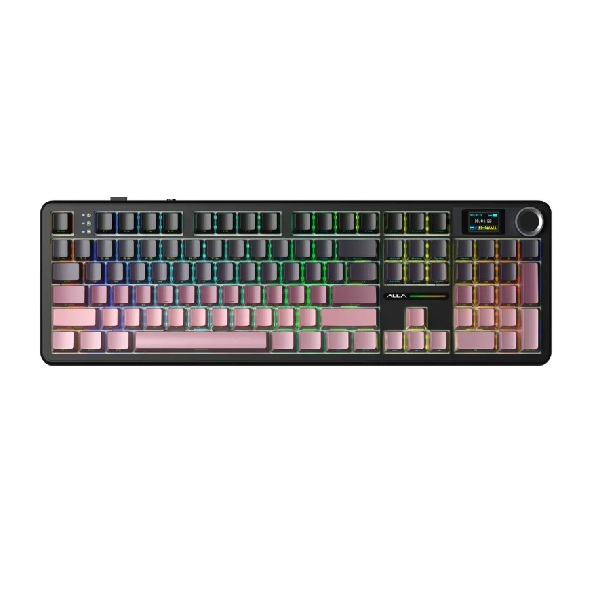 Bàn phím cơ 3 Mode Aula F108 Pro Đen, Hồng gradient, Grey Wood V3 switch