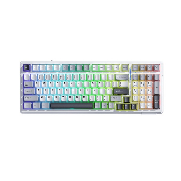 Bàn phím cơ Gaming 3 mode AULA F99 màu Xám, Trắng, Đen, Grey Wood switch
