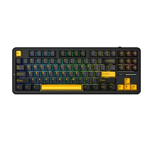 Bàn phím cơ gaming AULA F87 3 MODE (Đen - Xanh đậm - Cam/ Greywood V3 Switch)