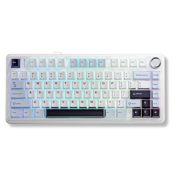 Bàn phím cơ gaming AULA F75 (Xanh - trắng - tím đậm/ Ice Vein switch)